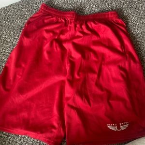 Red basketball shorts